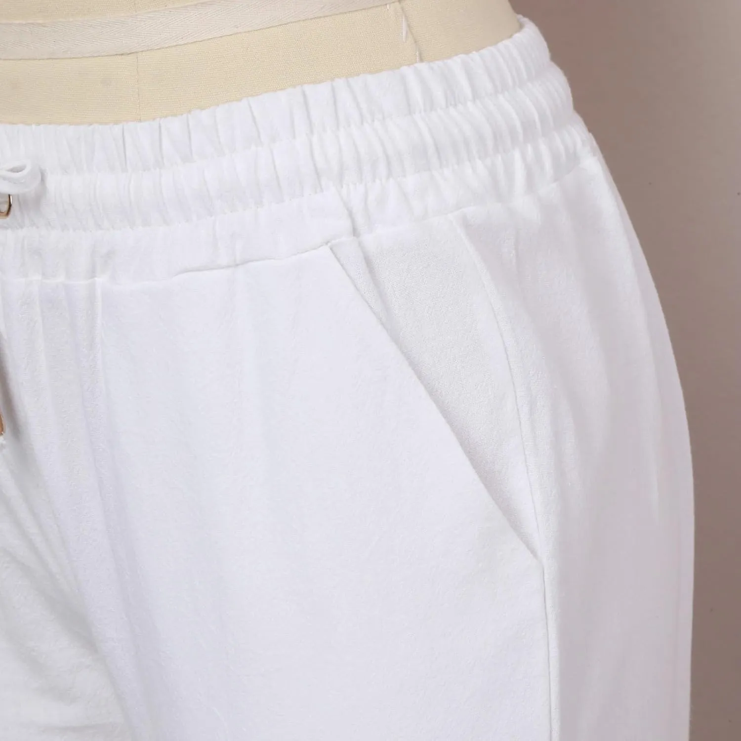2025 Womens Casual Cotton Linen Pants Lightweight Summer Relax Fit Elastic Waist Solid Color Lounge Long Trousers