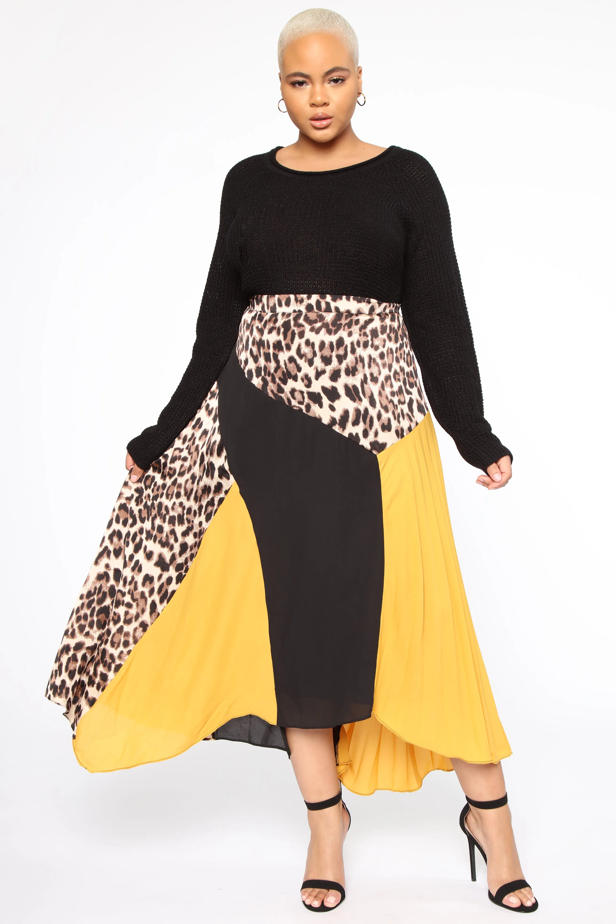 Ariana Waffle Sweater - Black