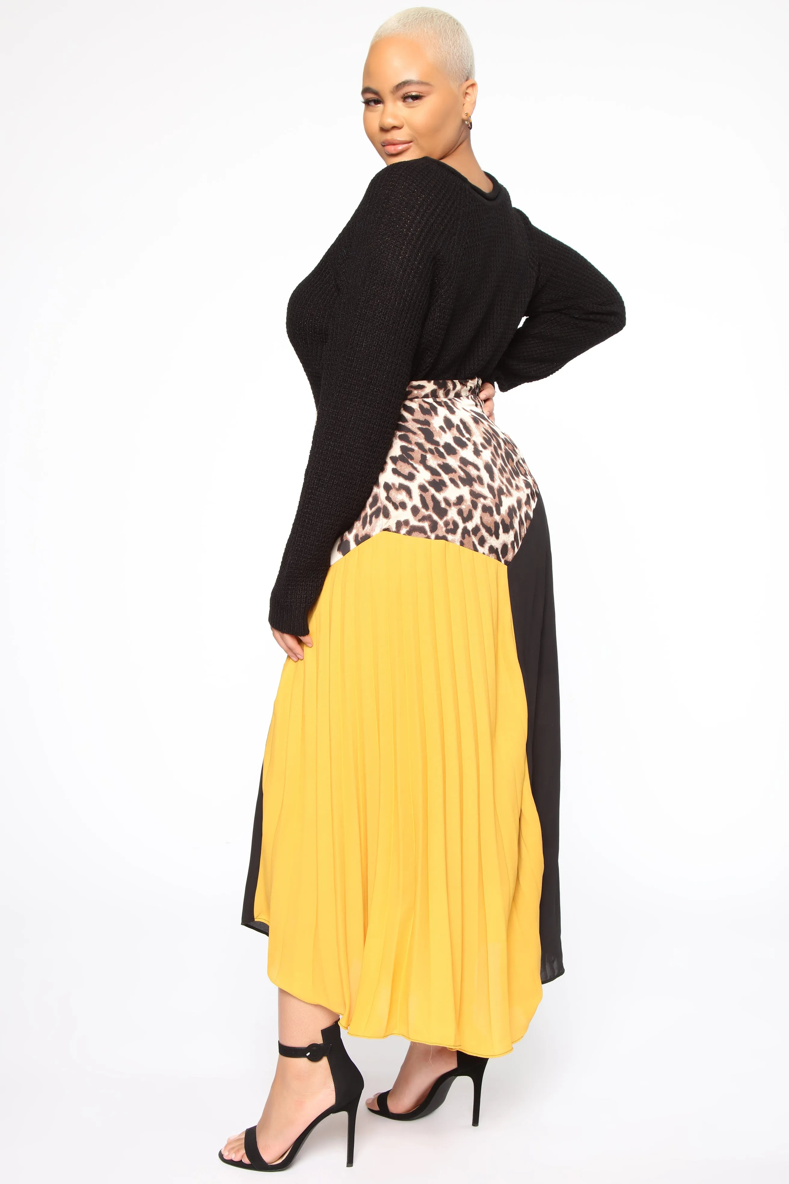 Ariana Waffle Sweater - Black