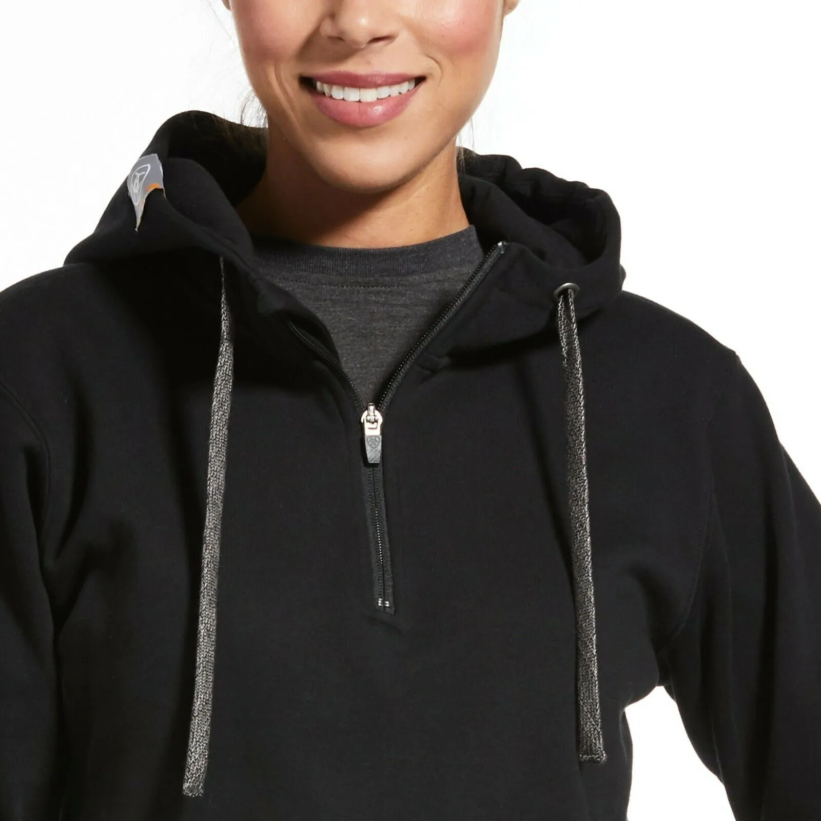 Ariat® Ladies Rebar™ Skill-Set Black 1/2-Zip Hoodie 10032914