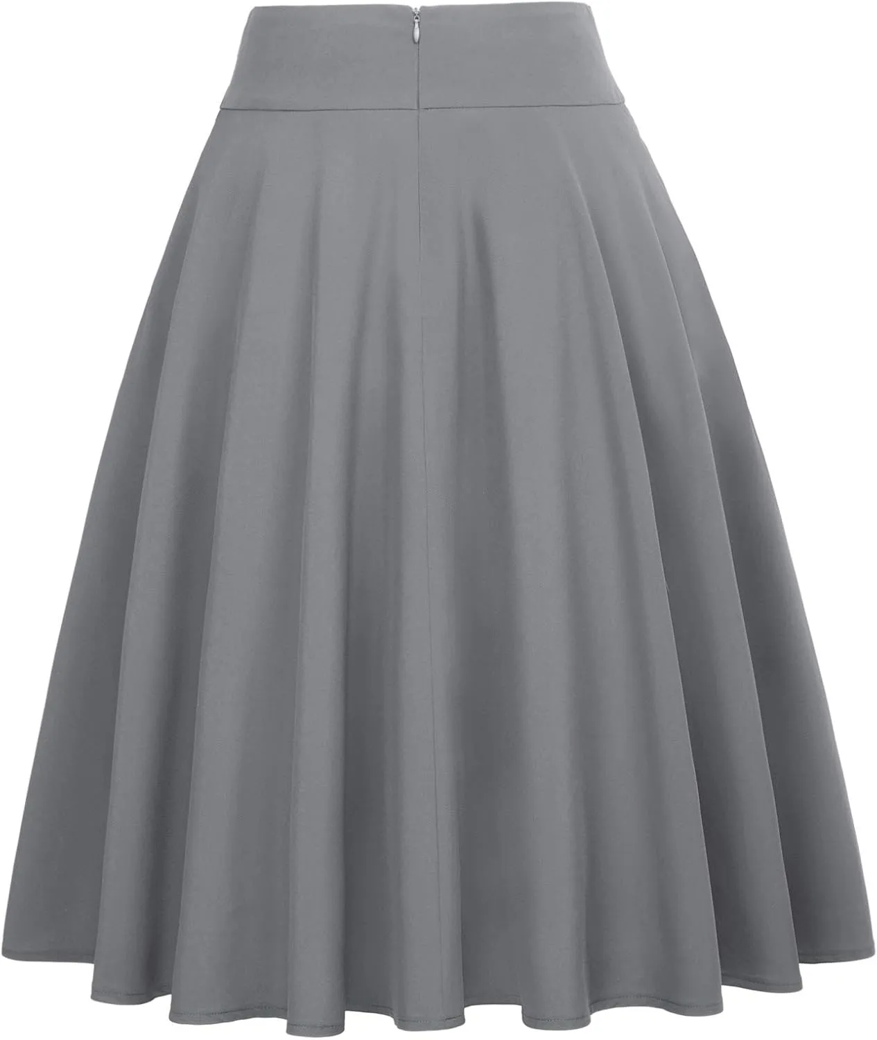 Belle Poque Women's High Waist A-Line Pockets Skirt Skater Flared Midi Skirt Vinage Skirt