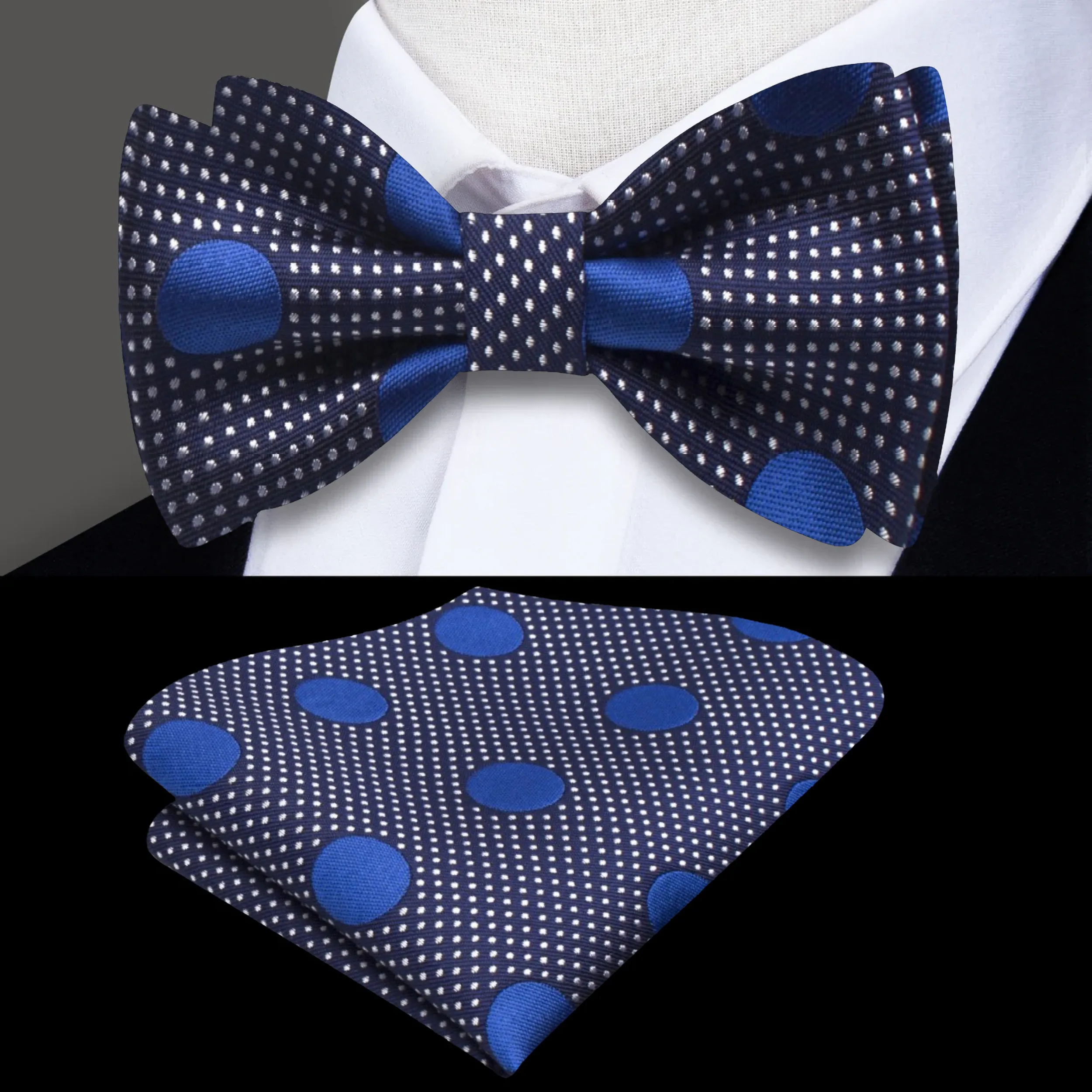 Blue Tranquil Polka Bow Tie