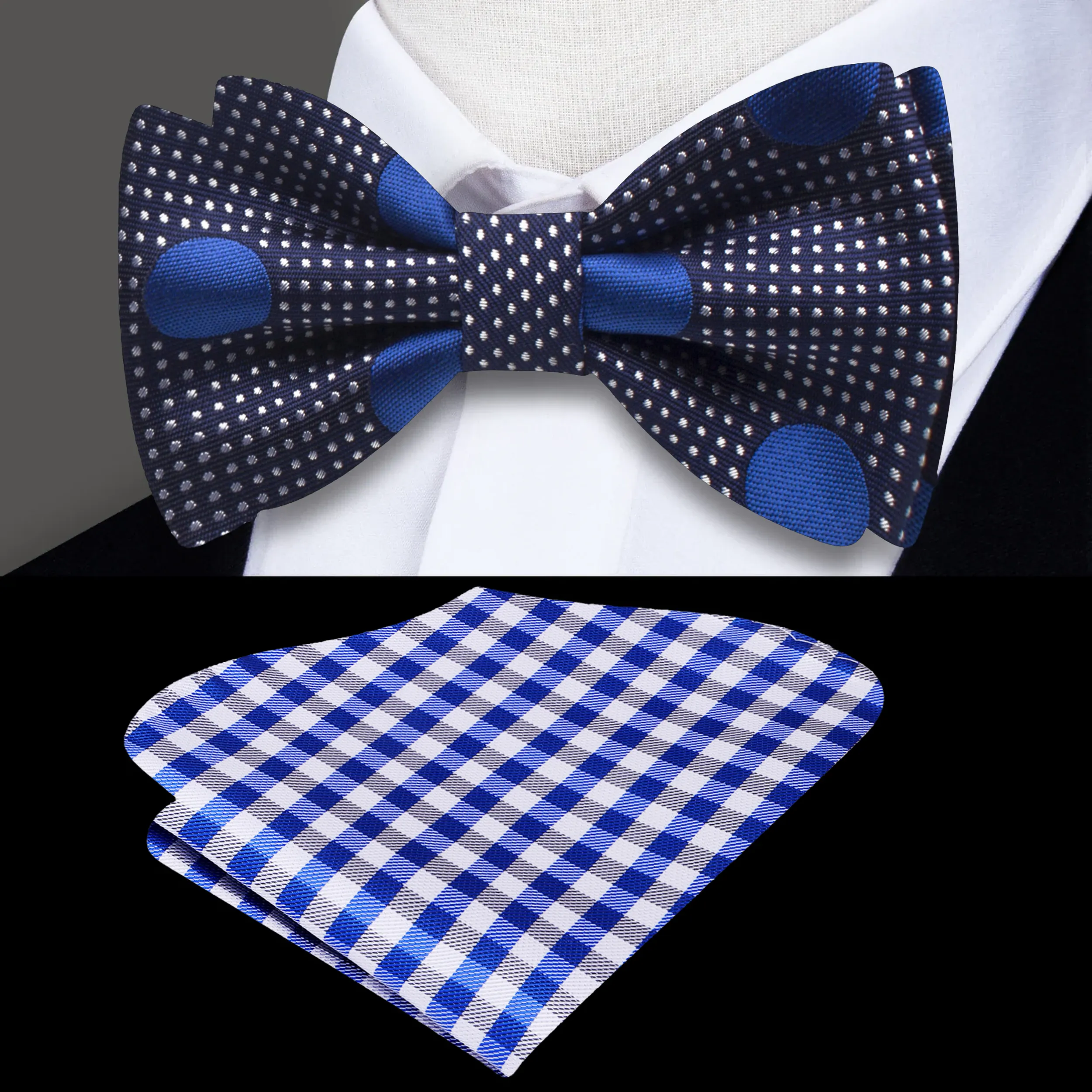 Blue Tranquil Polka Bow Tie