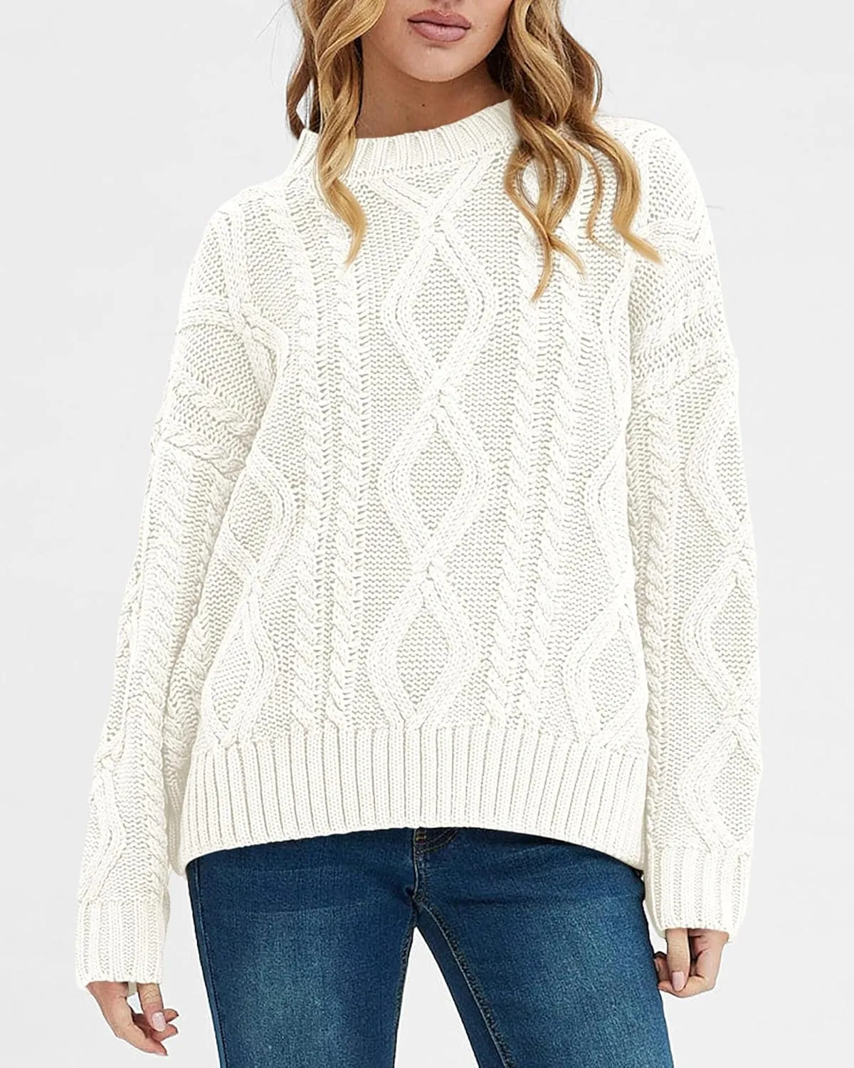 BTFBM Casual Women Long Sleeve Sweater 2025 Fall Ribbed Knit Pullover Loose Crewneck Cable Sweater Jumper Tops