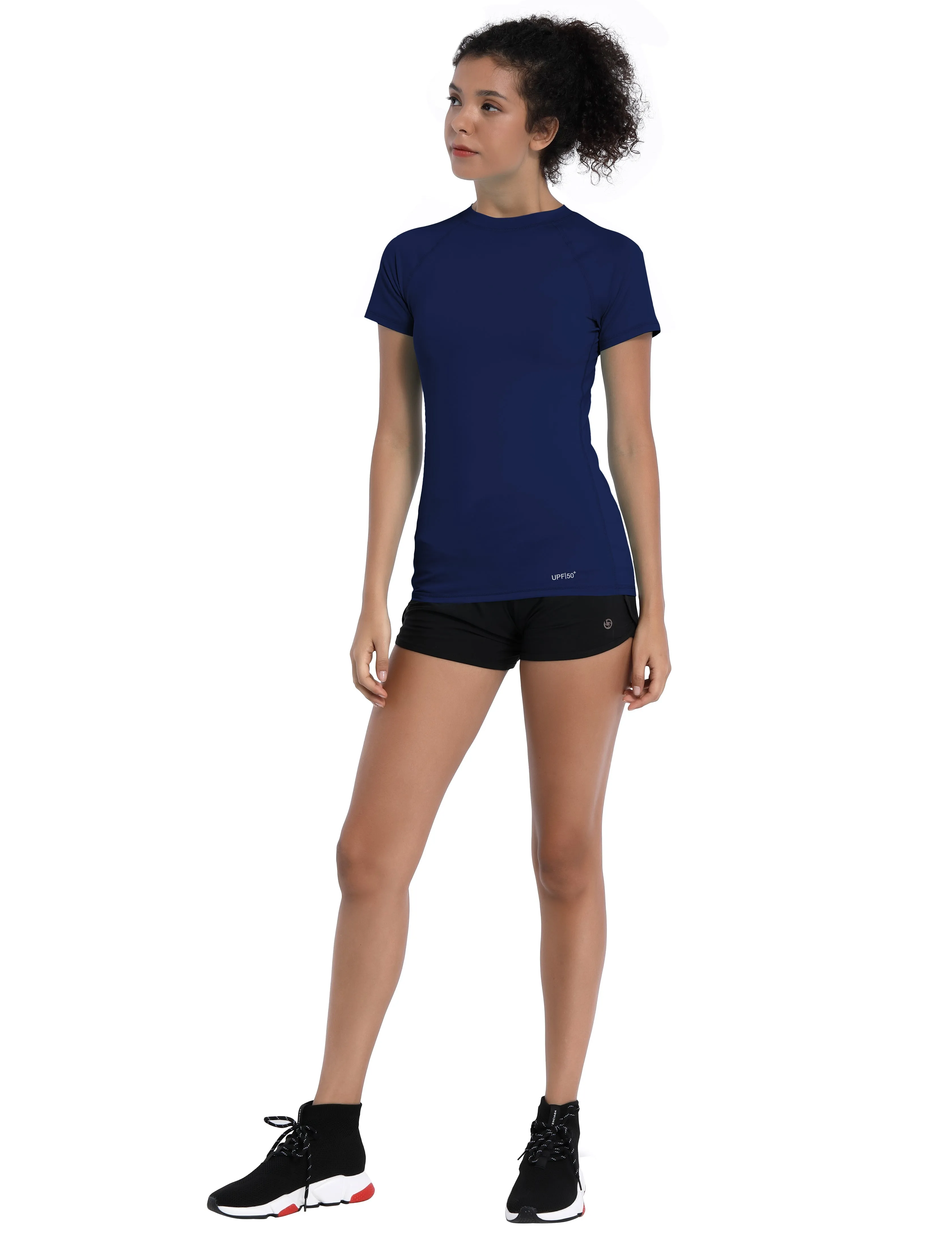 BUBBLELIME 84P/16S Short Sleeve Rashguard for Women_yogastudio