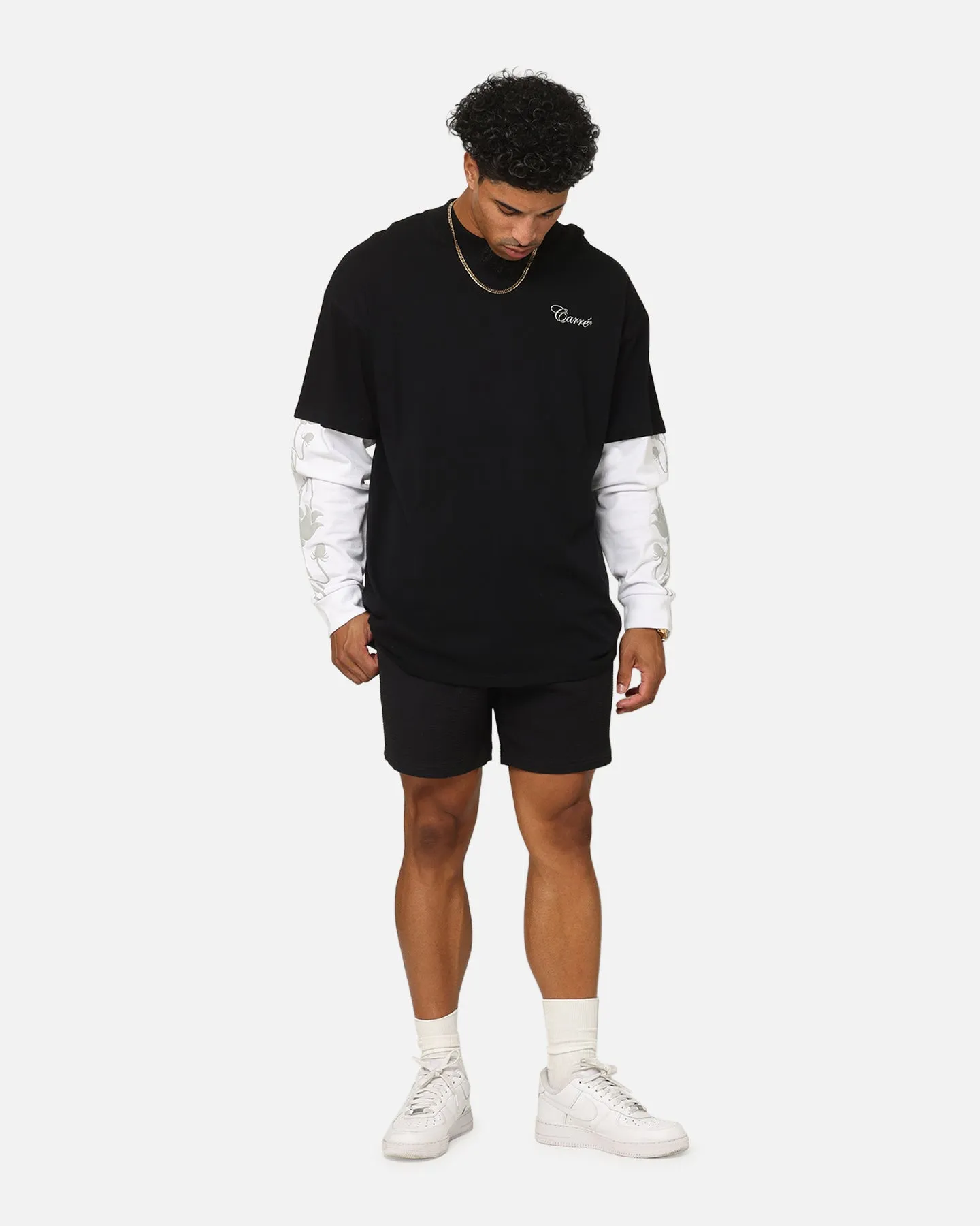 Carre Waffle Shorts Black