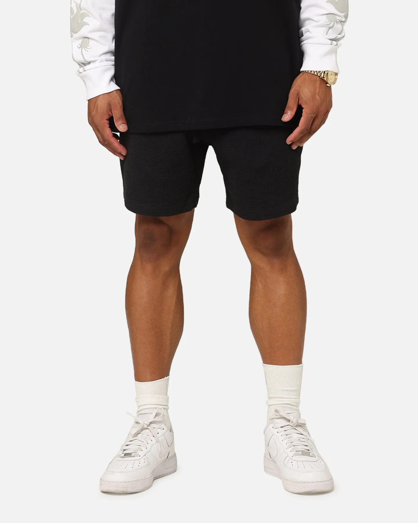 Carre Waffle Shorts Black