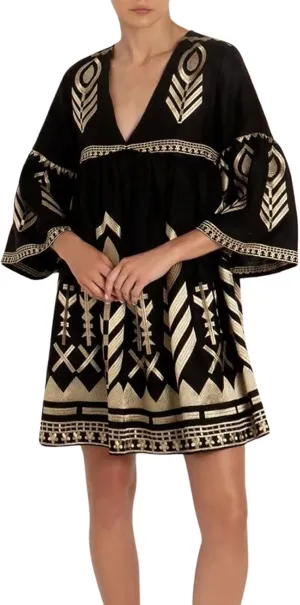 CHARTOU Women's V Neck Ruffle 3/4 Sleeve Babydoll Mini Dress Boho Beach Floral Summer Dress