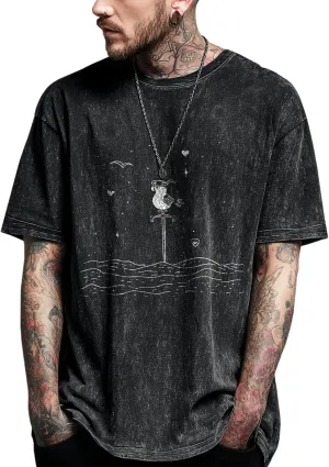Cool T Shirts for Men Quick Dry Big and Tall Plus Size Short Sleeve Crewneck Funny Graphic Cotton Undershirt