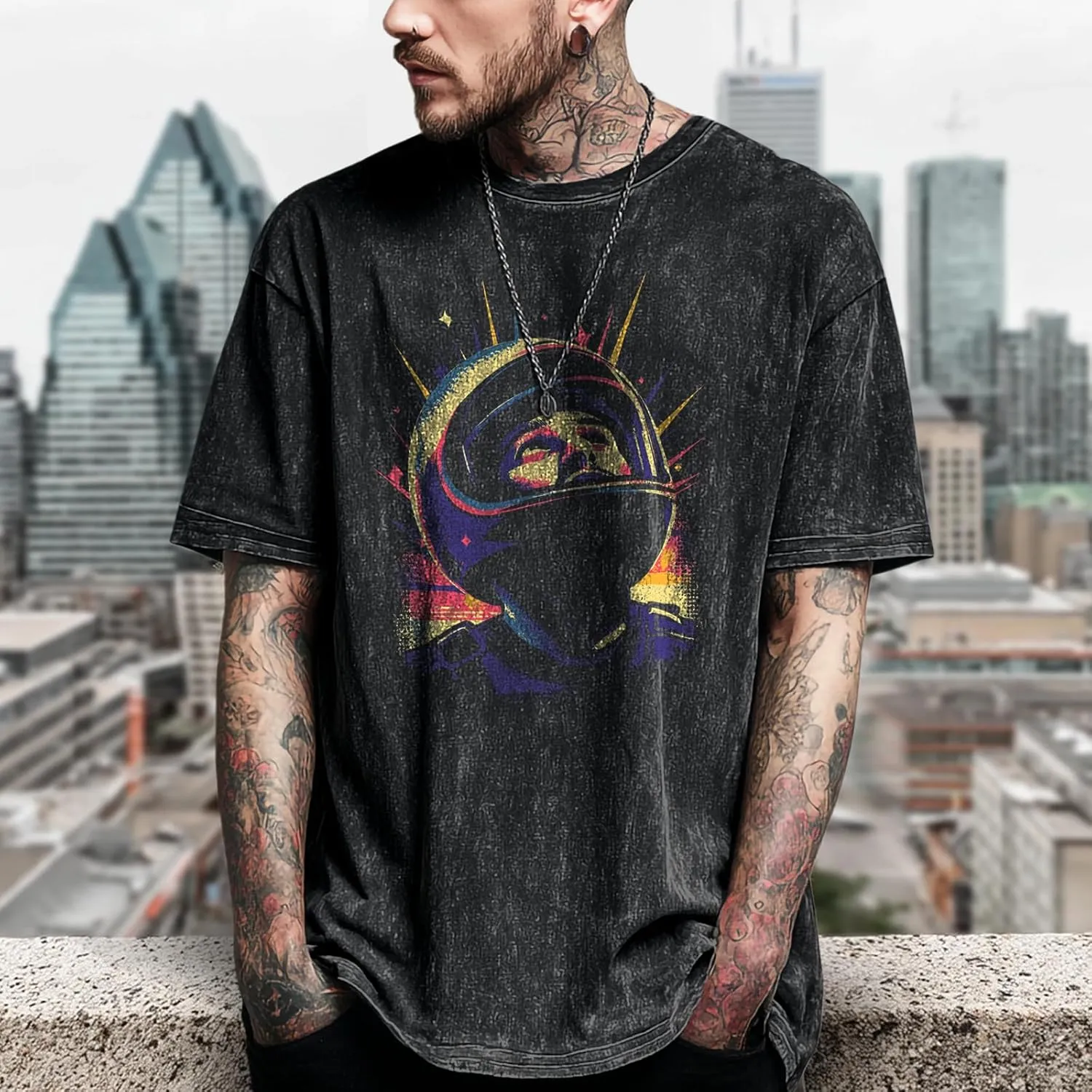 Cool T Shirts for Men Quick Dry Big and Tall Plus Size Short Sleeve Crewneck Funny Graphic Cotton Undershirt