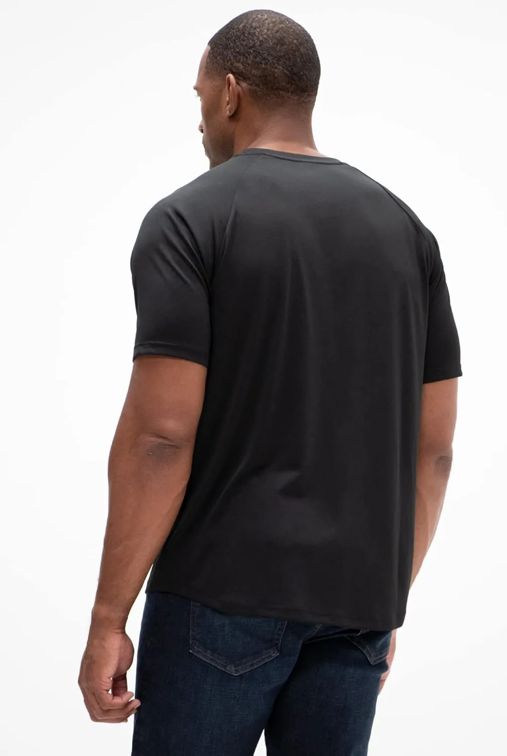 DEVOPS 2 or 5 Pack Men's UPF 50  Sun Protection Moisture Wicking Dry-Fit Short Sleeve Workout V-Neck Shirts