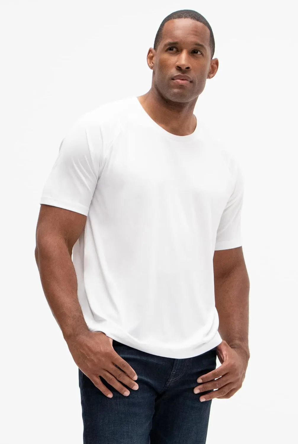DEVOPS 2 or 5 Pack Men's UPF 50  Sun Protection Moisture Wicking Dry-Fit Short Sleeve Workout V-Neck Shirts