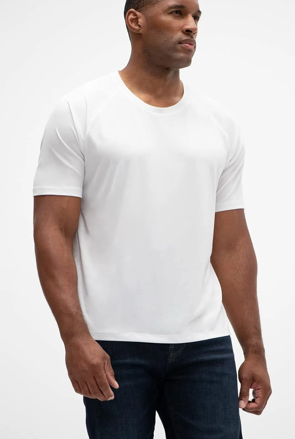 DEVOPS 2 or 5 Pack Men's UPF 50  Sun Protection Moisture Wicking Dry-Fit Short Sleeve Workout V-Neck Shirts