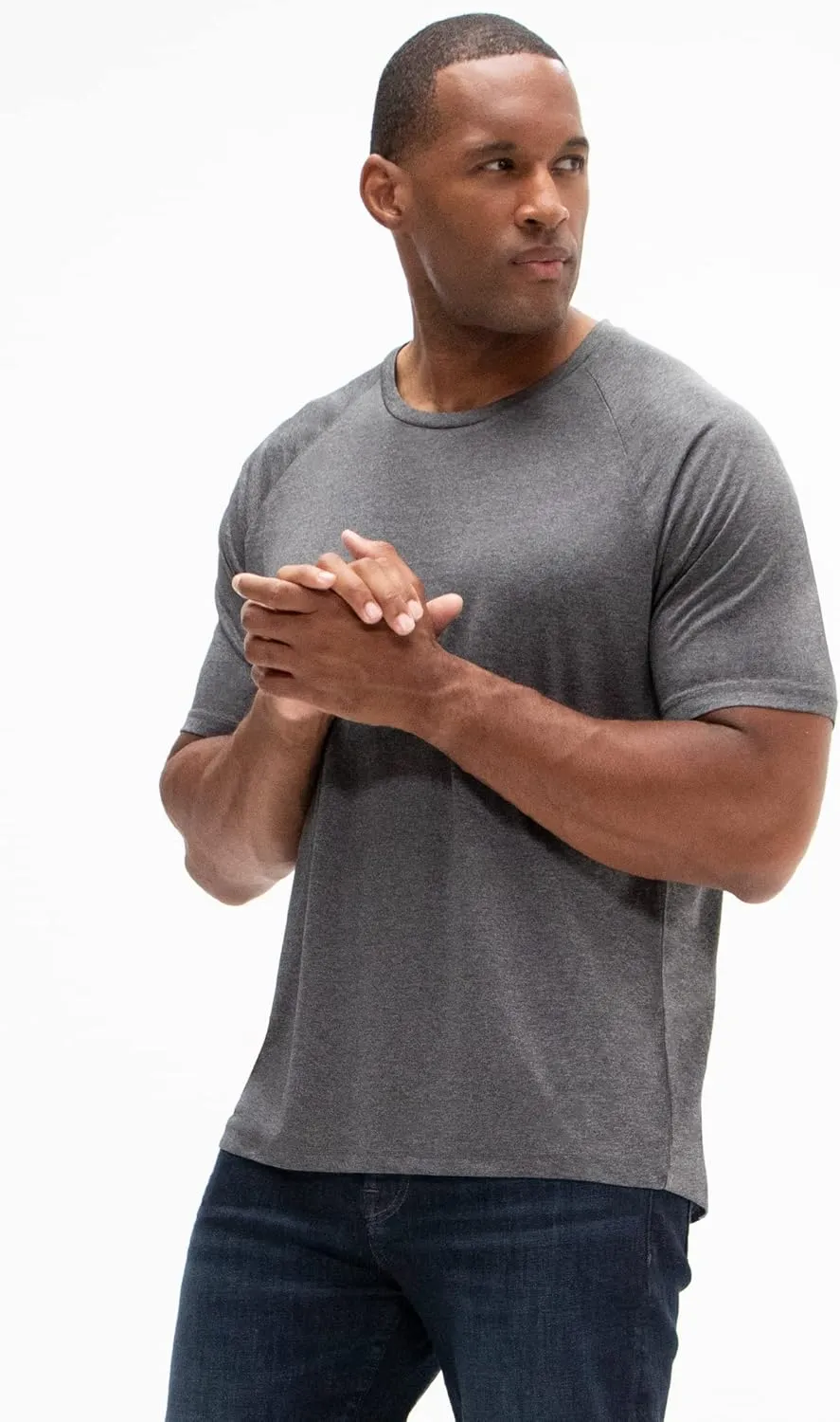 DEVOPS 2 or 5 Pack Men's UPF 50  Sun Protection Moisture Wicking Dry-Fit Short Sleeve Workout V-Neck Shirts