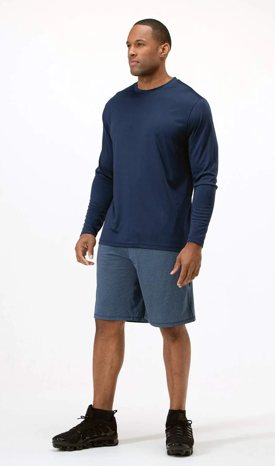 DEVOPS 2 Pack Men's Sun Protection Quick Dry Long Sleeve Rash Guard Fishing Running Garden Cycling Garage Homewear Shirt