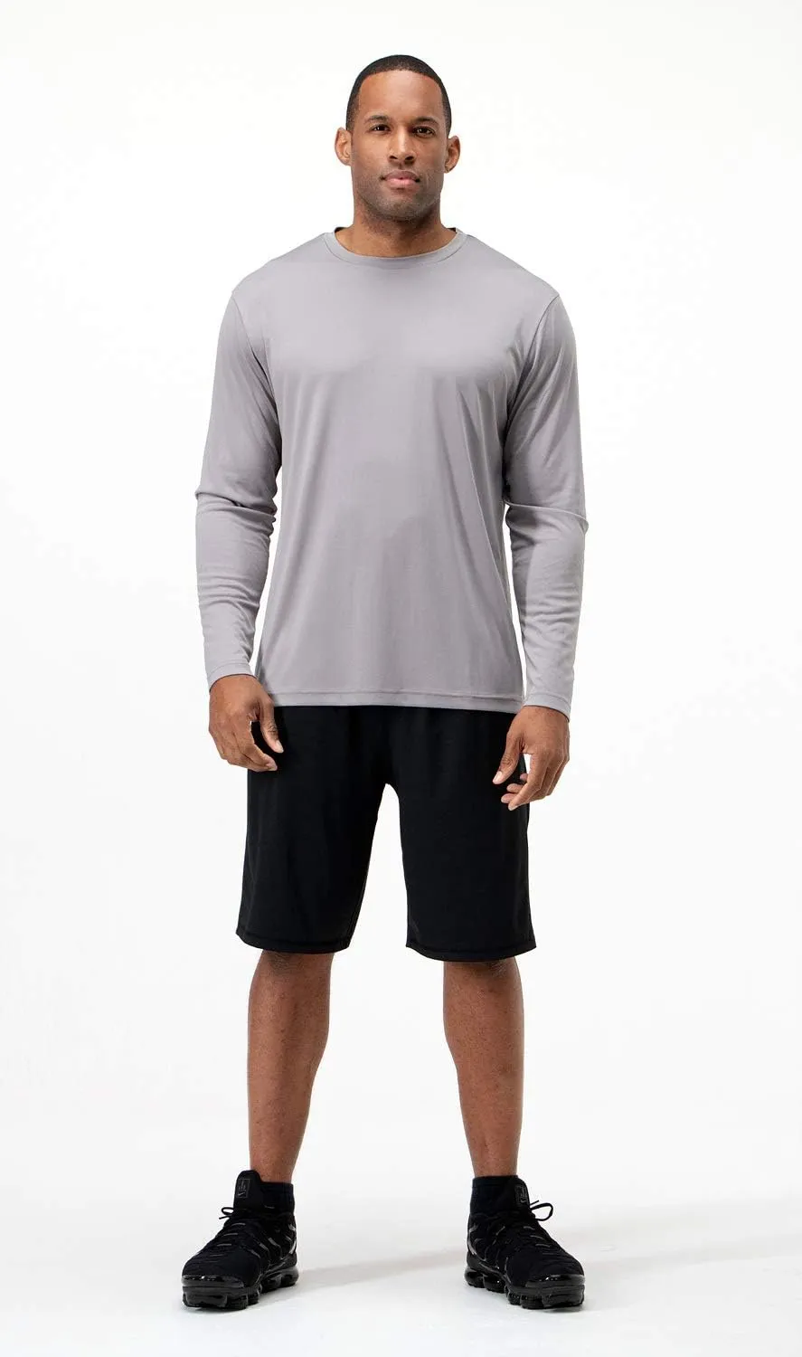 DEVOPS 2 Pack Men's Sun Protection Quick Dry Long Sleeve Rash Guard Fishing Running Garden Cycling Garage Homewear Shirt
