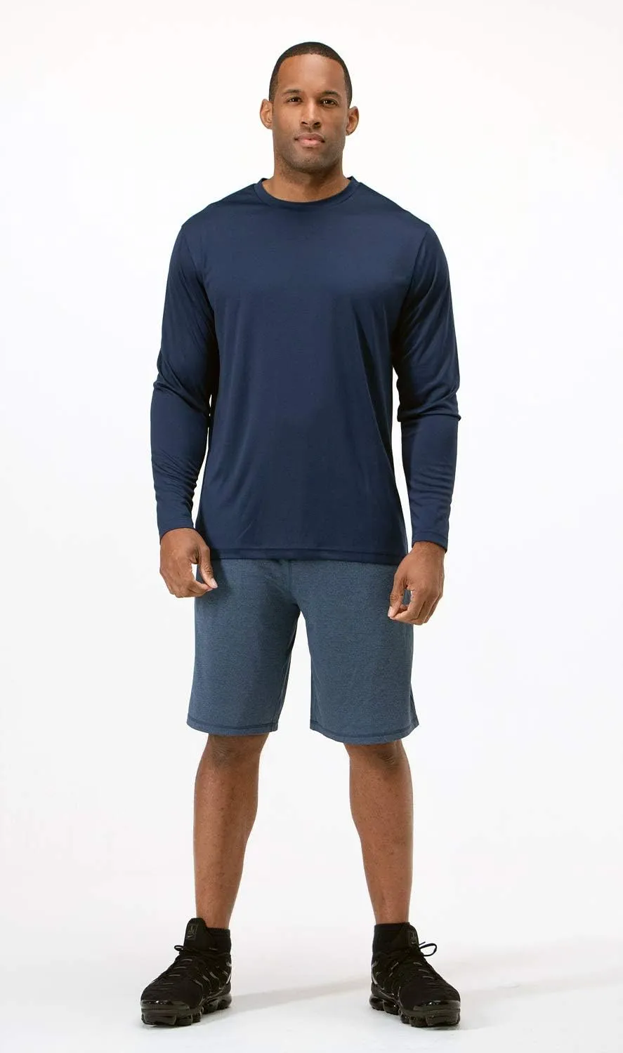 DEVOPS 2 Pack Men's Sun Protection Quick Dry Long Sleeve Rash Guard Fishing Running Garden Cycling Garage Homewear Shirt