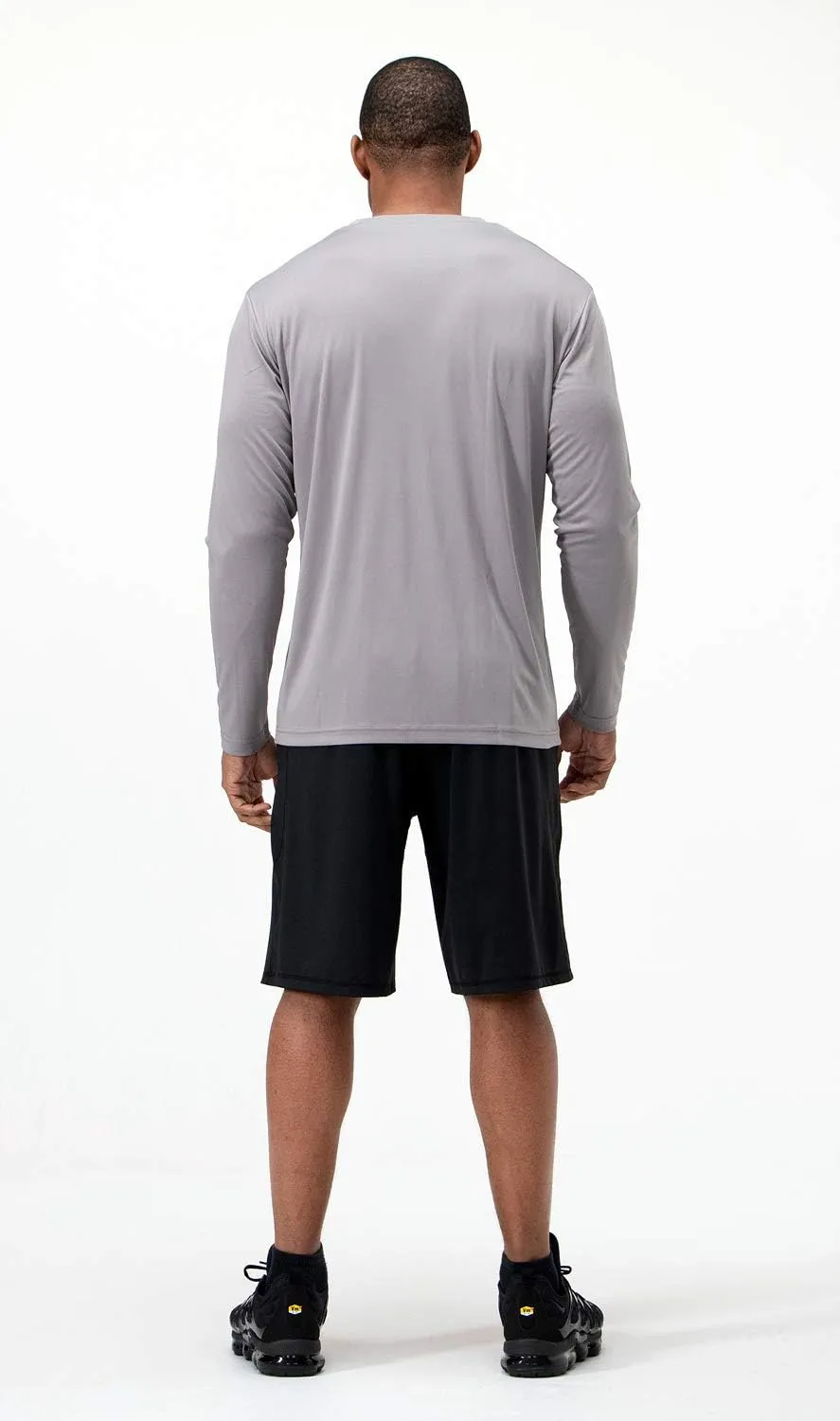 DEVOPS 2 Pack Men's Sun Protection Quick Dry Long Sleeve Rash Guard Fishing Running Garden Cycling Garage Homewear Shirt