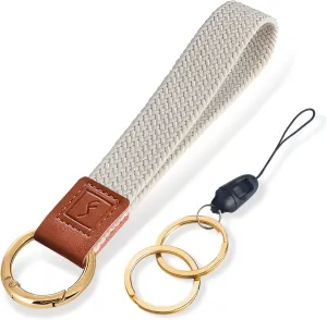 Fishent Stretchy Key Chain, Cute Keychain Wristlet, Woven Wrist Lanyard for Keys, Key Chains for Women Men Car Keys ID Badges Card Wallet Phone