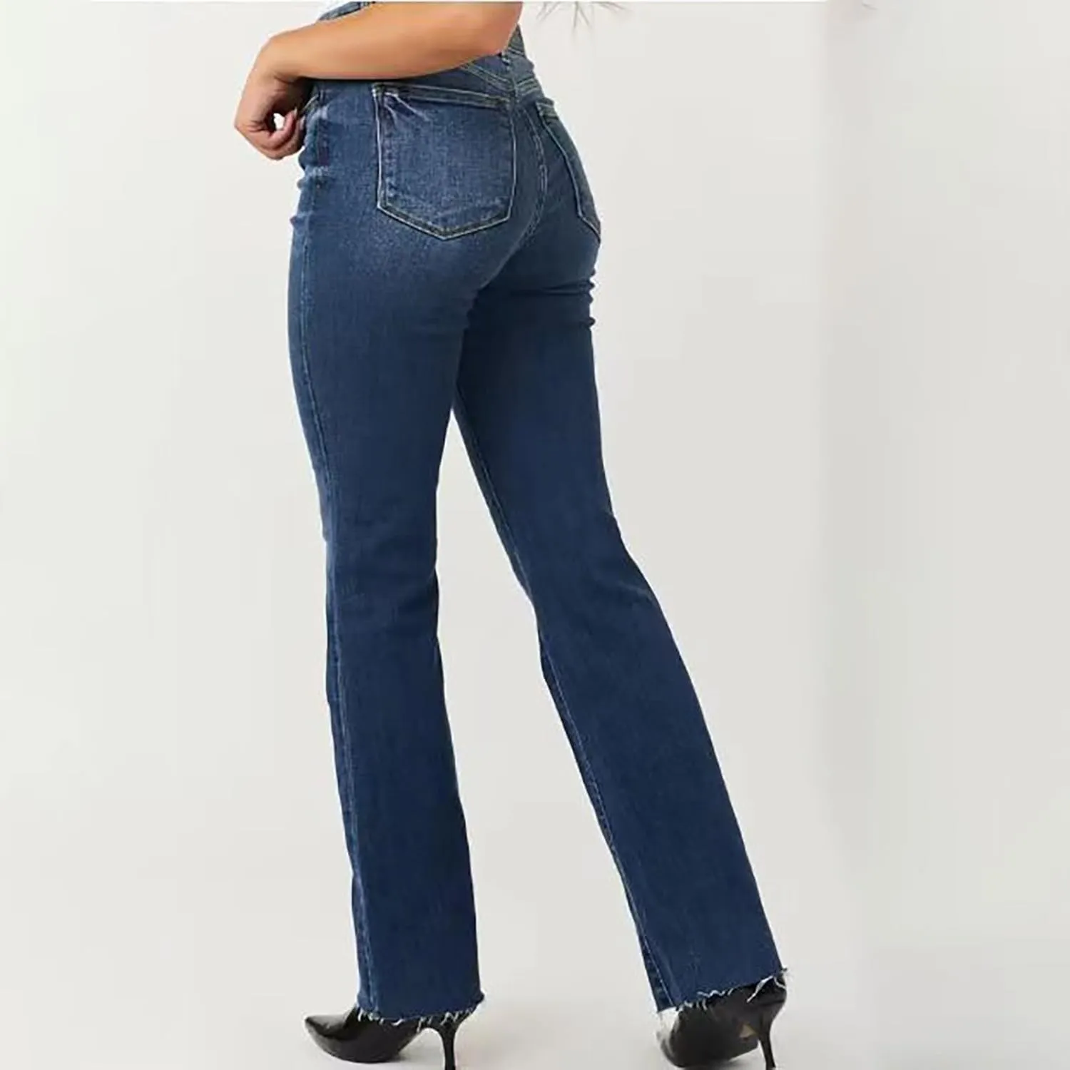 Flare Jeans for Women High Waisted Stretchy Bell Bottom Jean Plus Size Denim Pants Trendy Wide Leg Long Pant Trousers