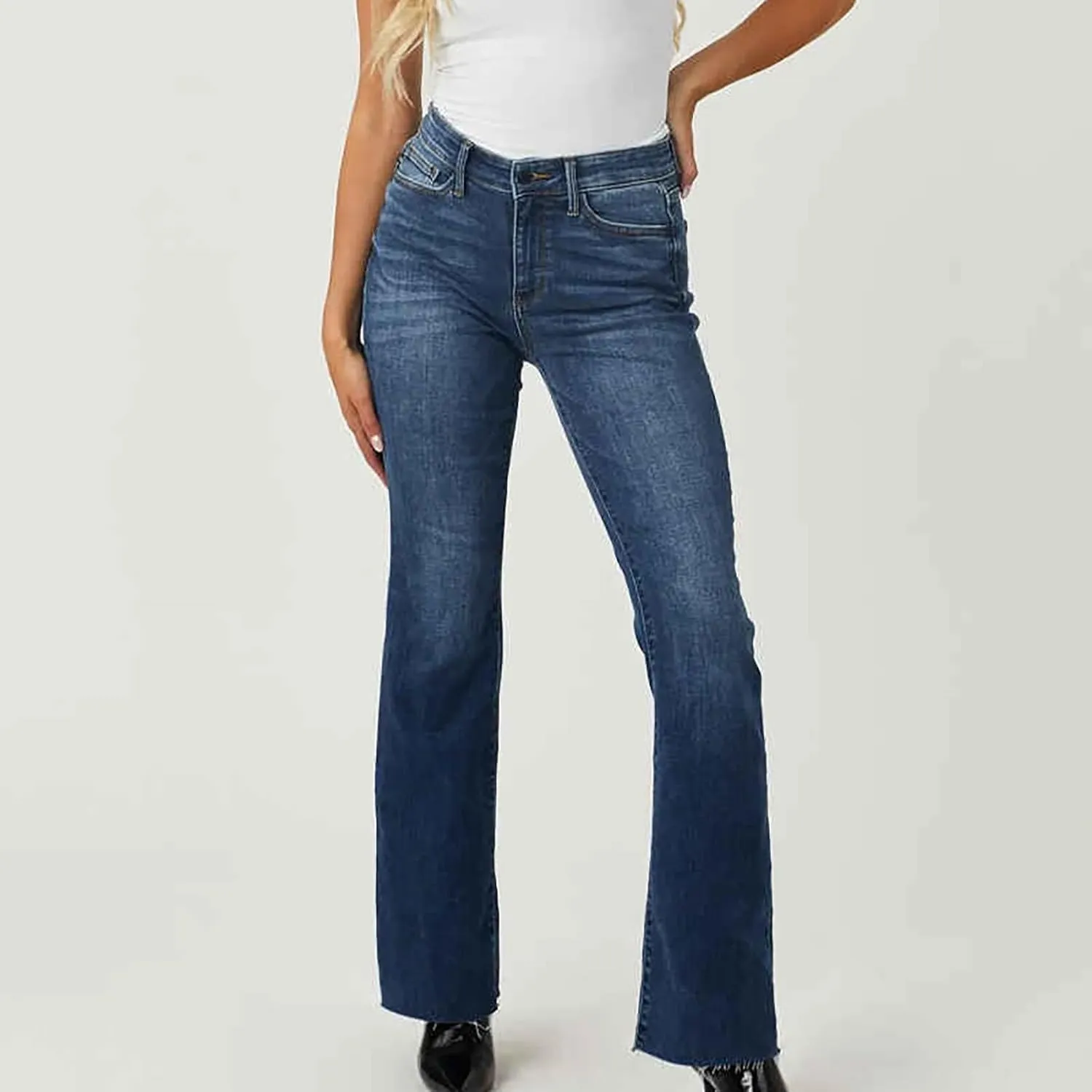 Flare Jeans for Women High Waisted Stretchy Bell Bottom Jean Plus Size Denim Pants Trendy Wide Leg Long Pant Trousers