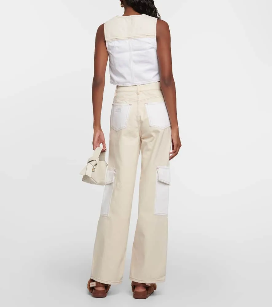 Ganni Cropped denim vest
