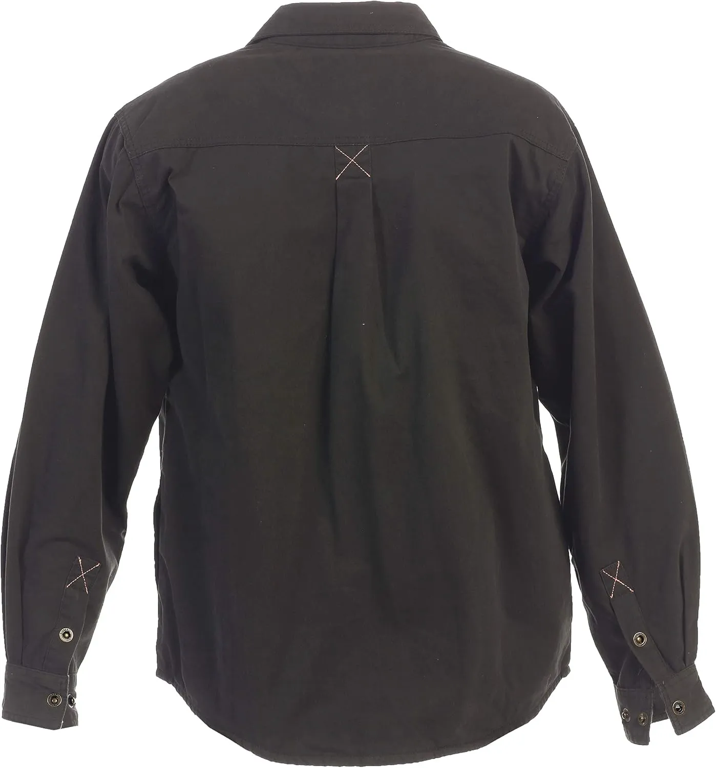 Gioberti Men's 100% Cotton Brushed and Soft Twill Shirt Jacket with Flannel Lining
