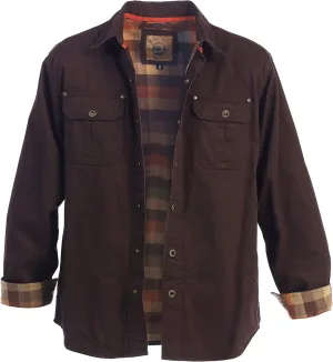 Gioberti Men's 100% Cotton Brushed and Soft Twill Shirt Jacket with Flannel Lining
