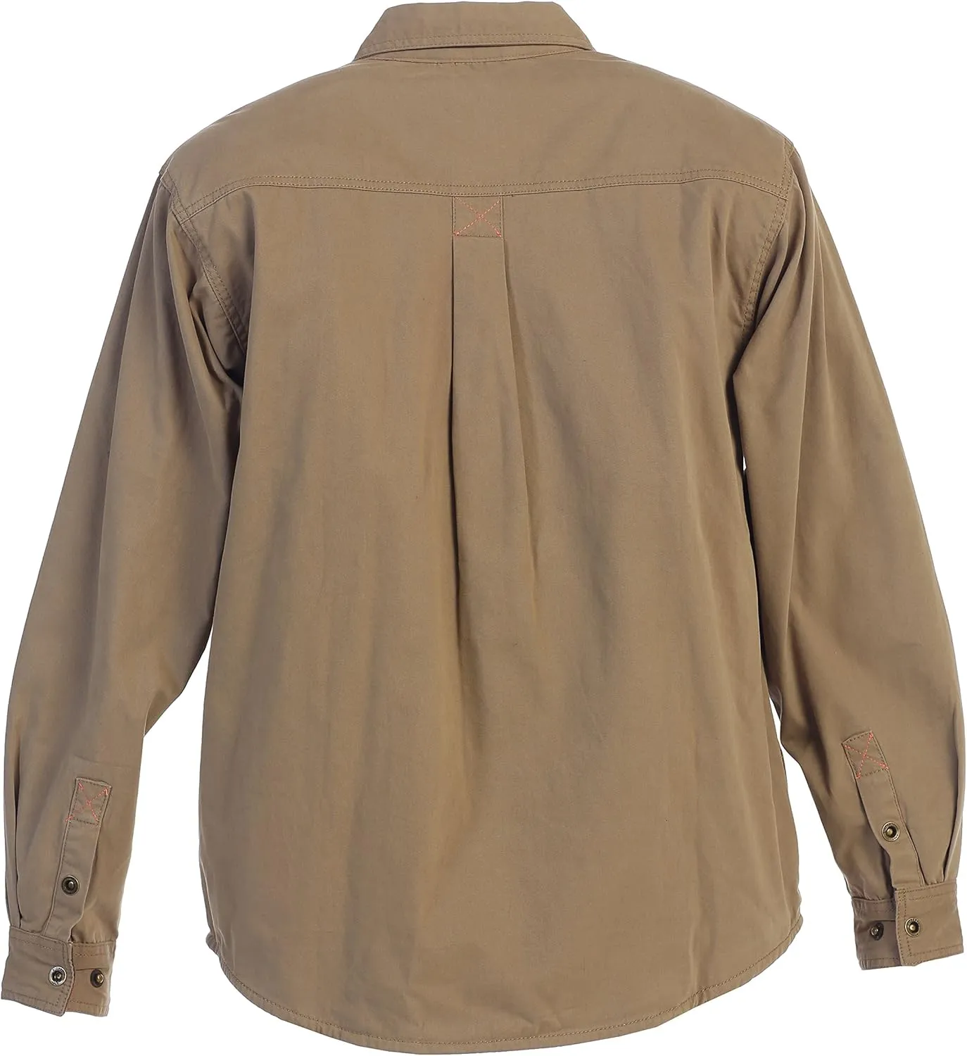 Gioberti Men's 100% Cotton Brushed and Soft Twill Shirt Jacket with Flannel Lining