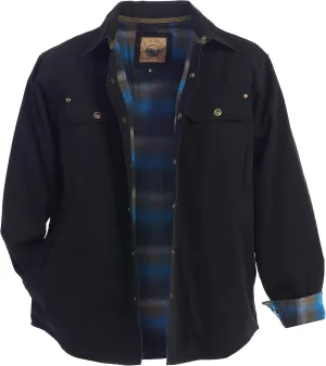 Gioberti Men's 100% Cotton Brushed and Soft Twill Shirt Jacket with Flannel Lining