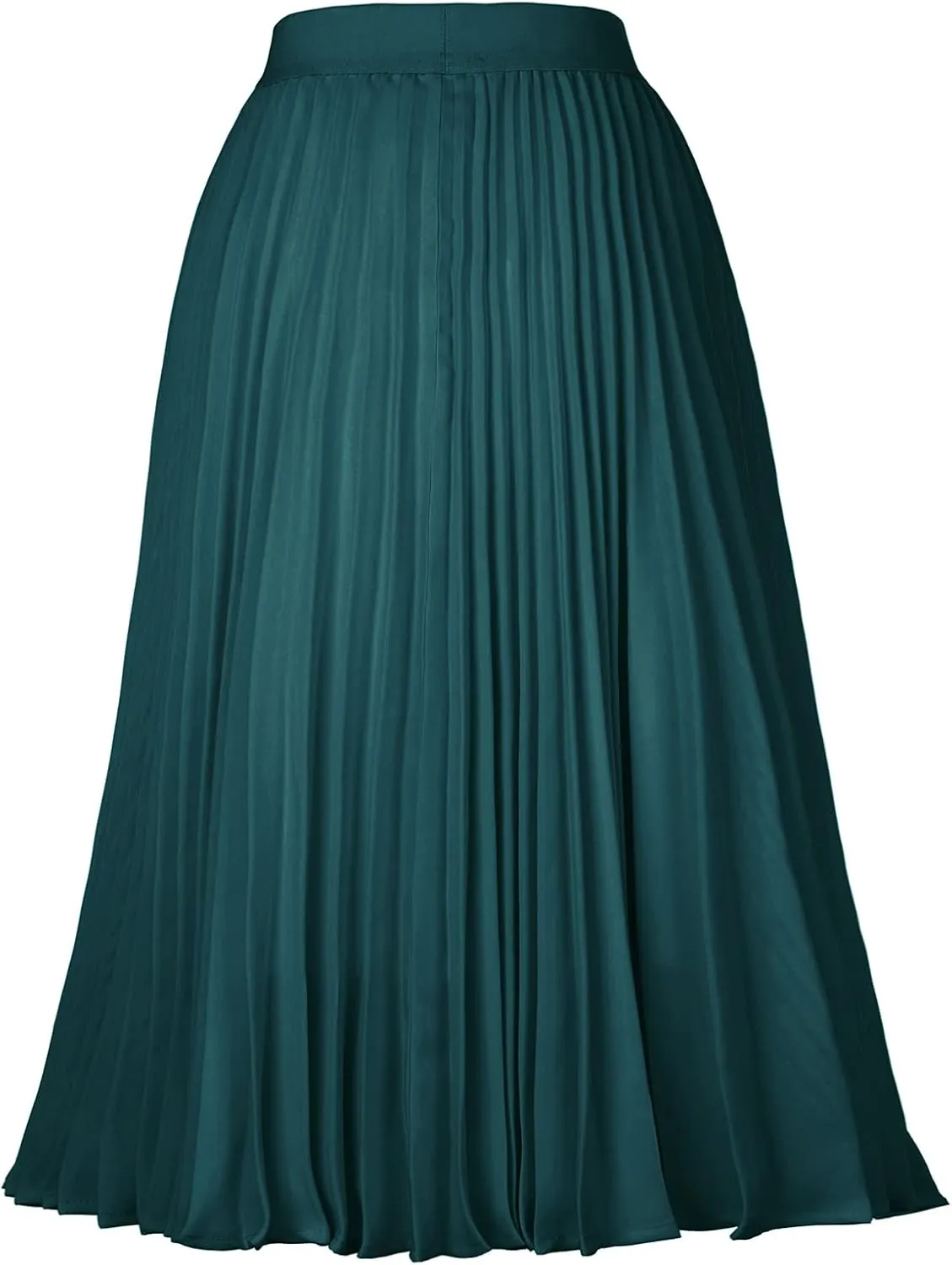 GRACE KARIN Women High Elastic Waist Pleated Chiffon Skirt Midi Swing A-line Skirts