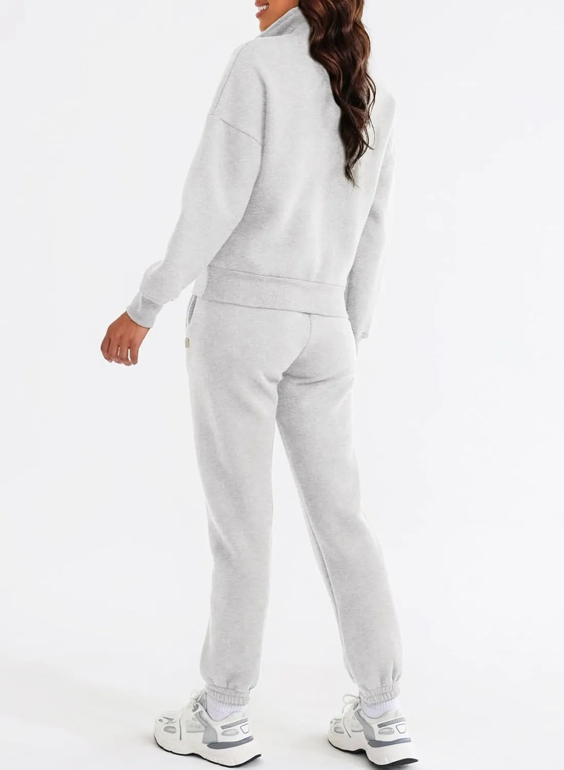 Herseas Women 2 Piece Outfits Sweatsuit Lounge Set Half Zip Pullover with Jogger Airport Tracksuit Matching Pants Set