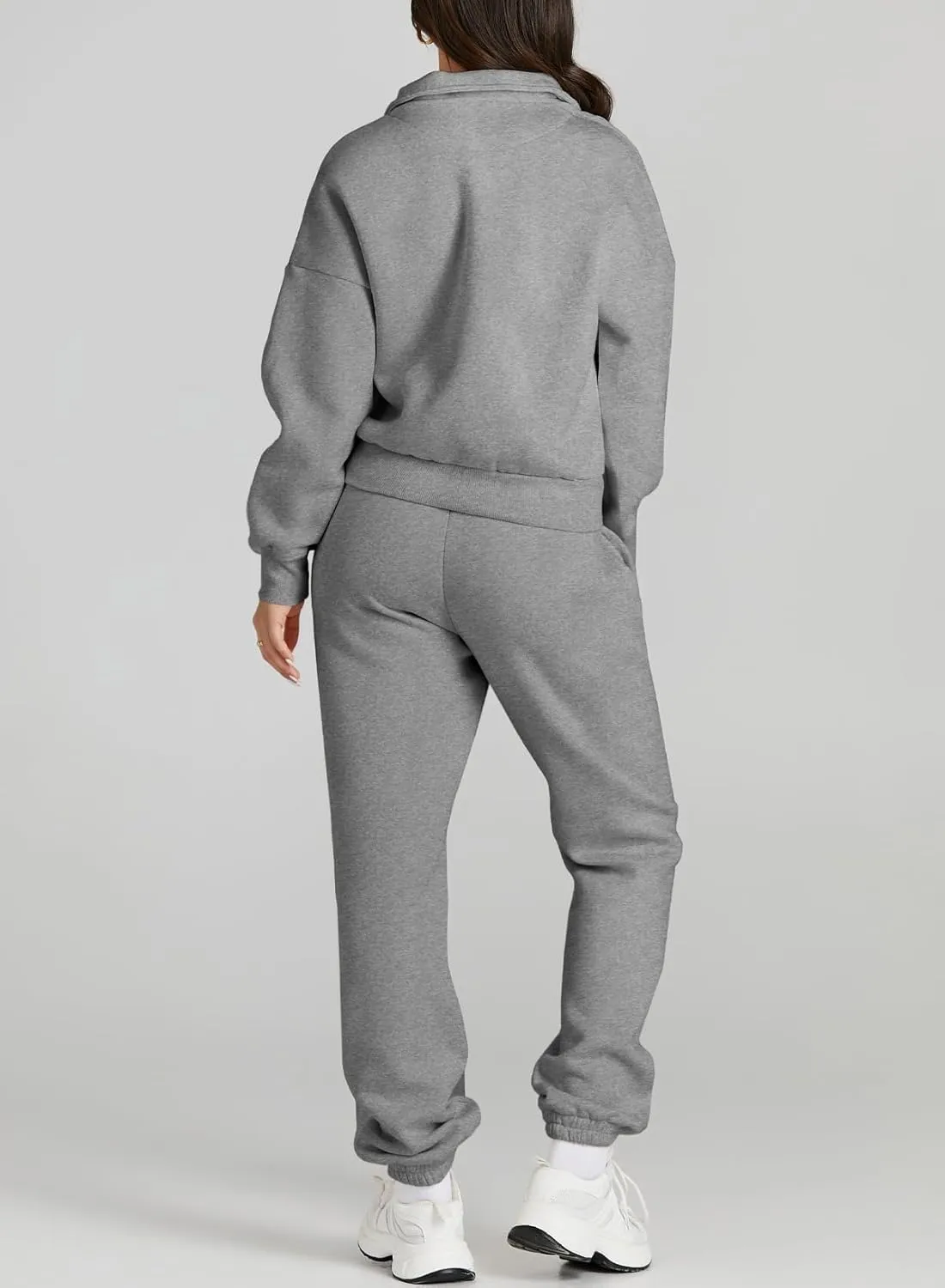 Herseas Women 2 Piece Outfits Sweatsuit Lounge Set Half Zip Pullover with Jogger Airport Tracksuit Matching Pants Set