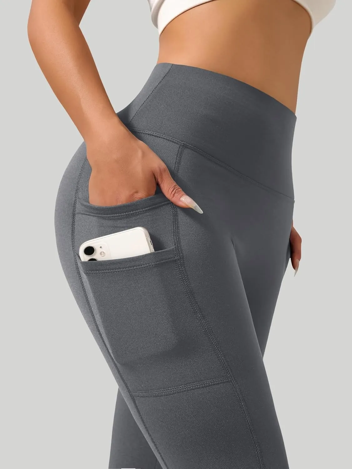 High-Waist Yoga Pants for Women, 4-Pocket Tummy Control Butt-Lifting Workout Leggings