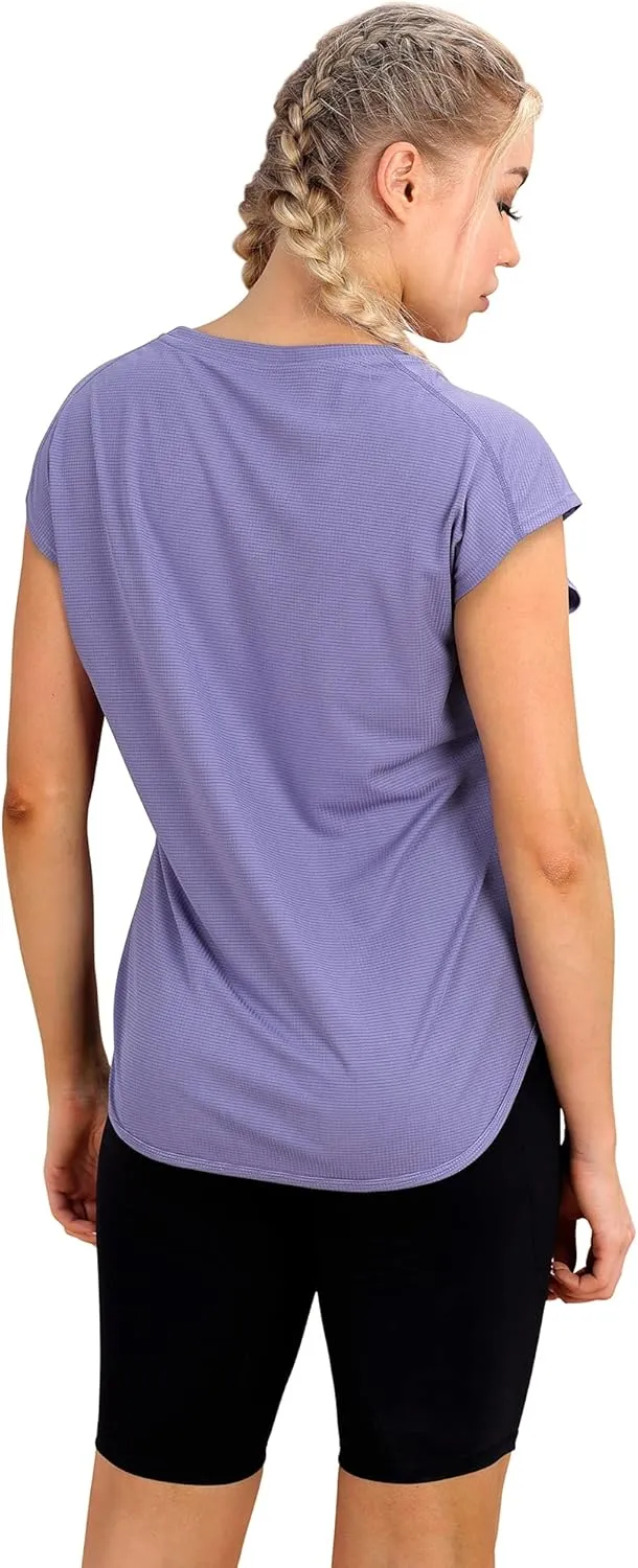 icyzone Workout T-Shirt for Women - Fitness Gym Yoga Running Exercise Cap Sleeves Tops