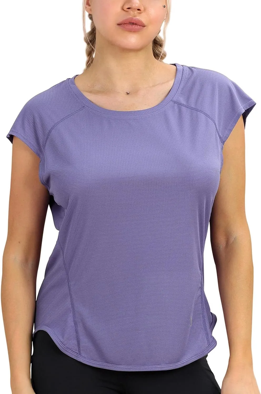 icyzone Workout T-Shirt for Women - Fitness Gym Yoga Running Exercise Cap Sleeves Tops