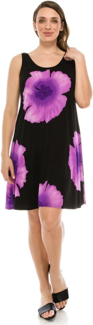 Jostar Plus Size Print Missy Tank Dress- 7003BN-TXP1