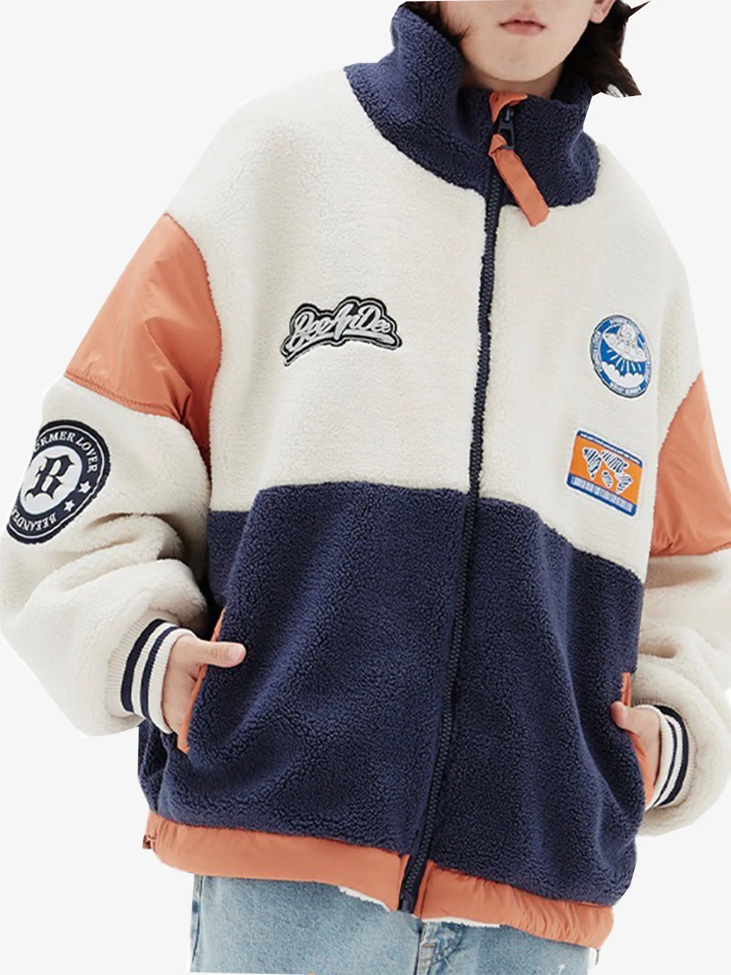 JUSTNOTAG Vintage Print Polyester Turn-down Collar Coats