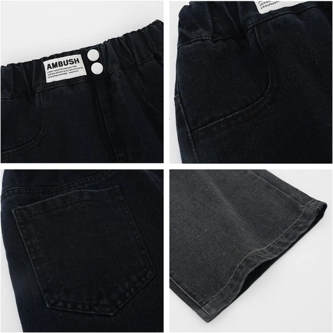 Kids Girls Baggy Jeans Casual Wide Leg High Waist Denim Pants Size 5-14 Years