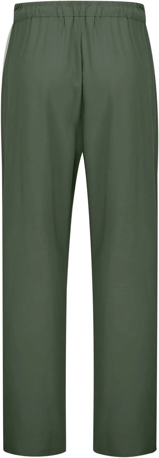 Linen Pants for Women Loose Elastic High Waist Yoga Pants Relax Fit Comfy Casual Trousers with Pockets Summer 2025