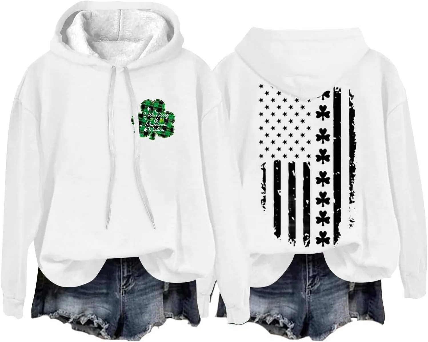 Long Sleeve Tops for Women American Flag Hoodie Sweatshirt Fashion Long Sleeve Sweatshirt Gift Patriotic Sweatshirt