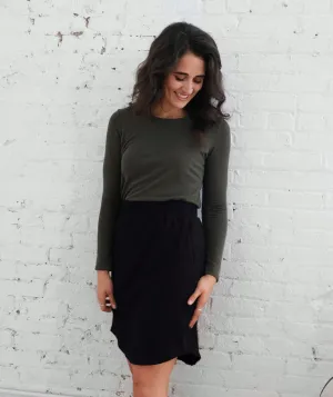 LOTUS waffle knit skirt in Black