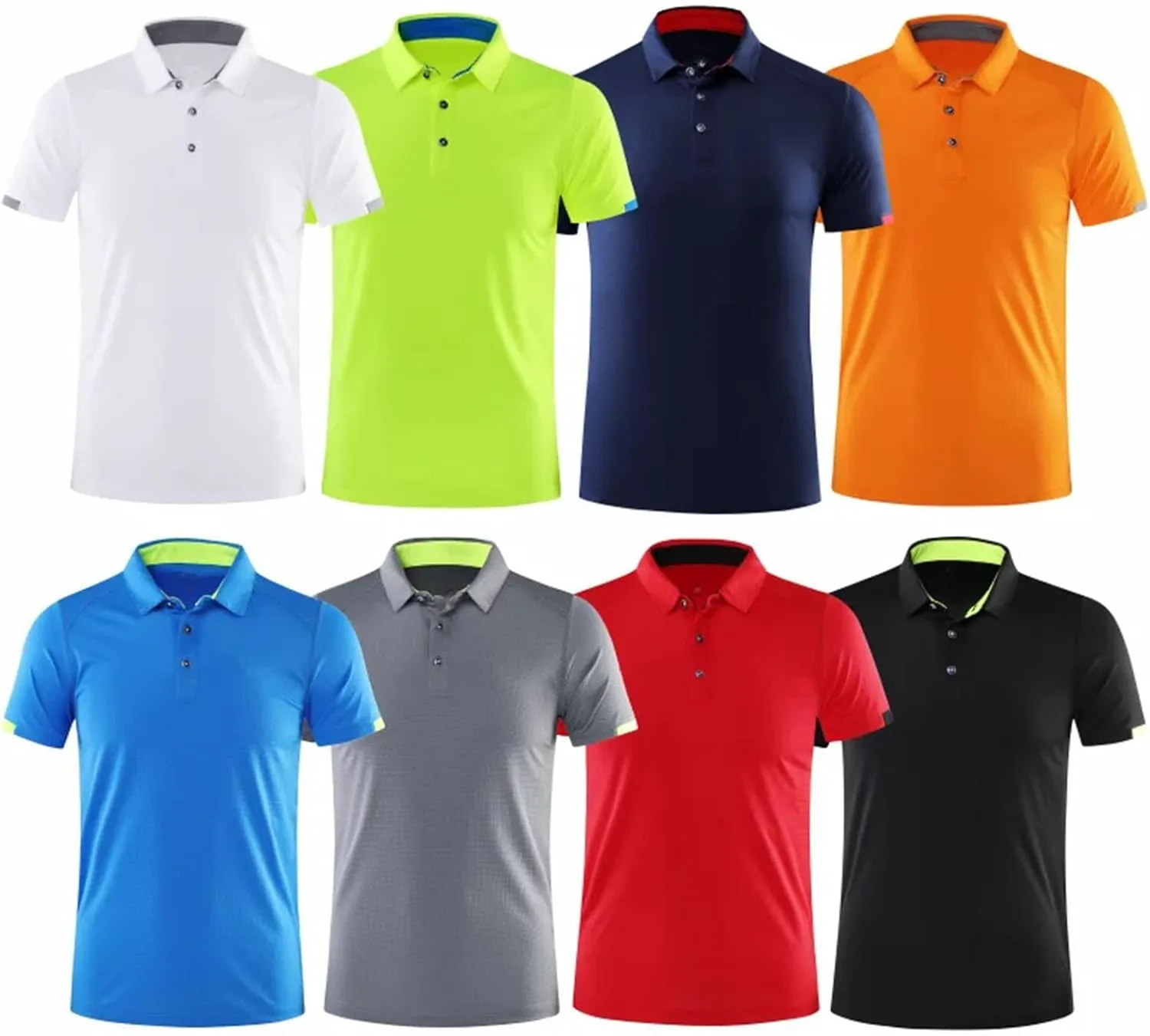 Men Casual Sports Quick Dry Lapel Short-Sleeved Polo Shirt Summer Fashion Business Golf Shirt