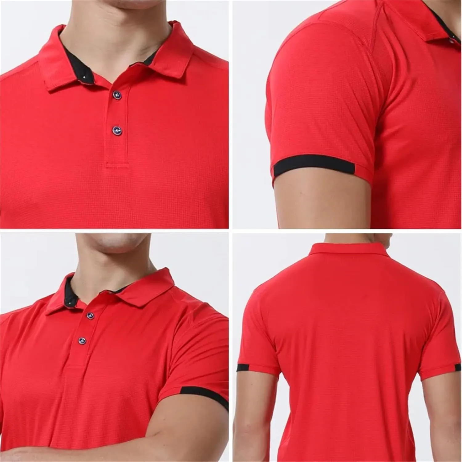 Men Casual Sports Quick Dry Lapel Short-Sleeved Polo Shirt Summer Fashion Business Golf Shirt