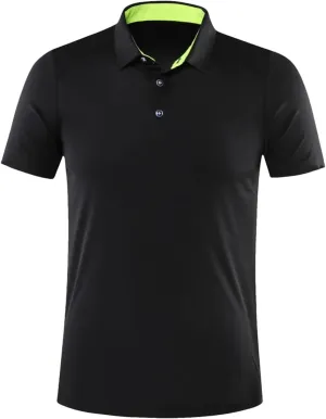 Men Casual Sports Quick Dry Lapel Short-Sleeved Polo Shirt Summer Fashion Business Golf Shirt