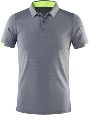 Men Casual Sports Quick Dry Lapel Short-Sleeved Polo Shirt Summer Fashion Business Golf Shirt
