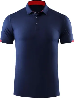 Men Casual Sports Quick Dry Lapel Short-Sleeved Polo Shirt Summer Fashion Business Golf Shirt