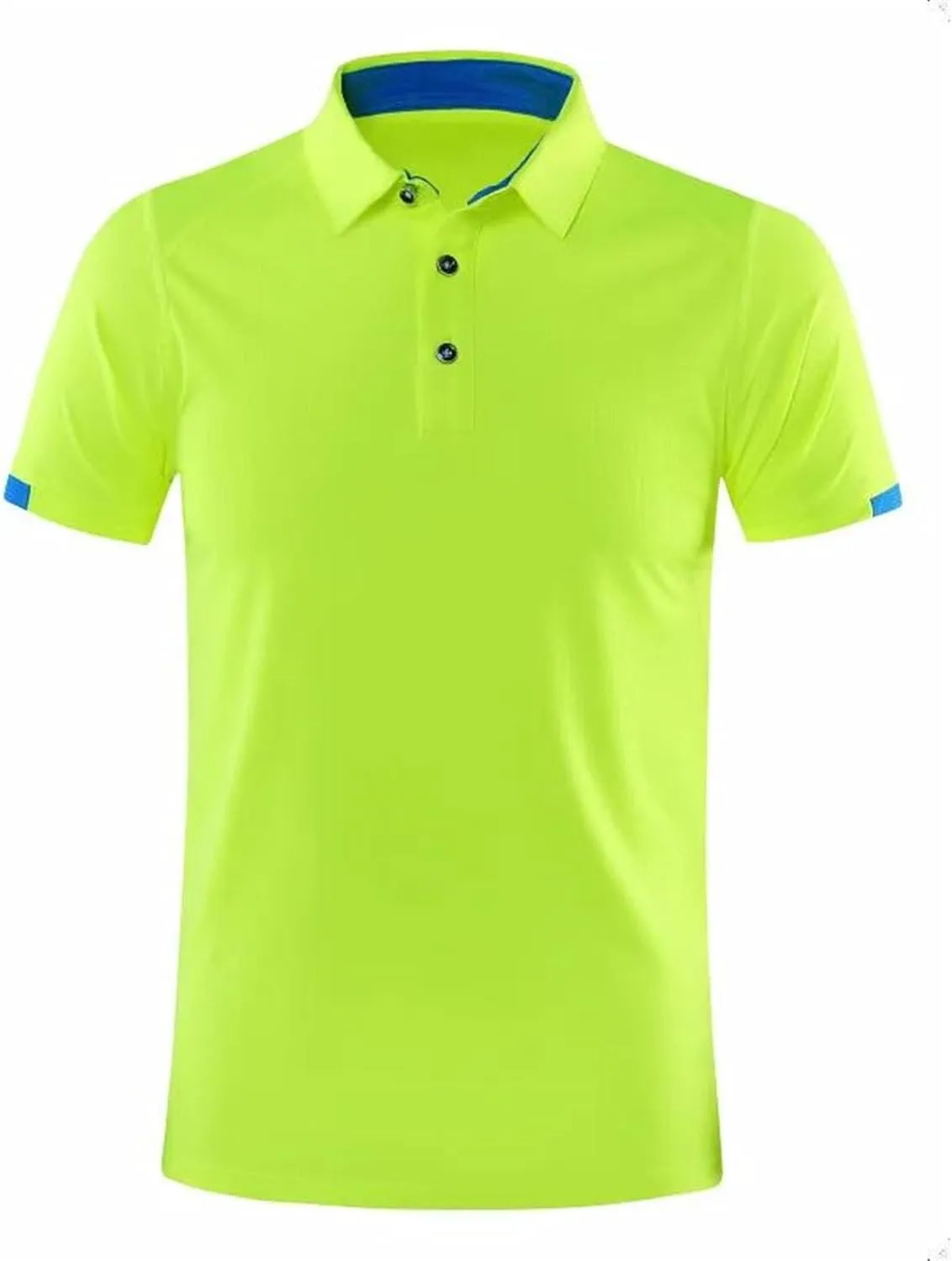 Men Casual Sports Quick Dry Lapel Short-Sleeved Polo Shirt Summer Fashion Business Golf Shirt