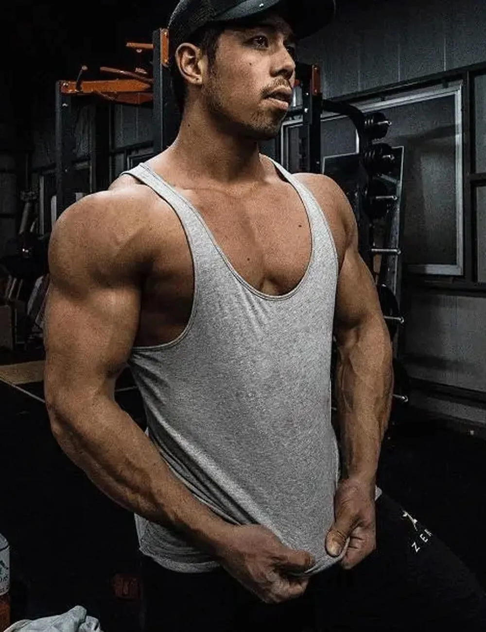 Men Stringer Tank Tops Y-Back Cotton Gym Athletic Workout Muscle Leeveless T-Shirt