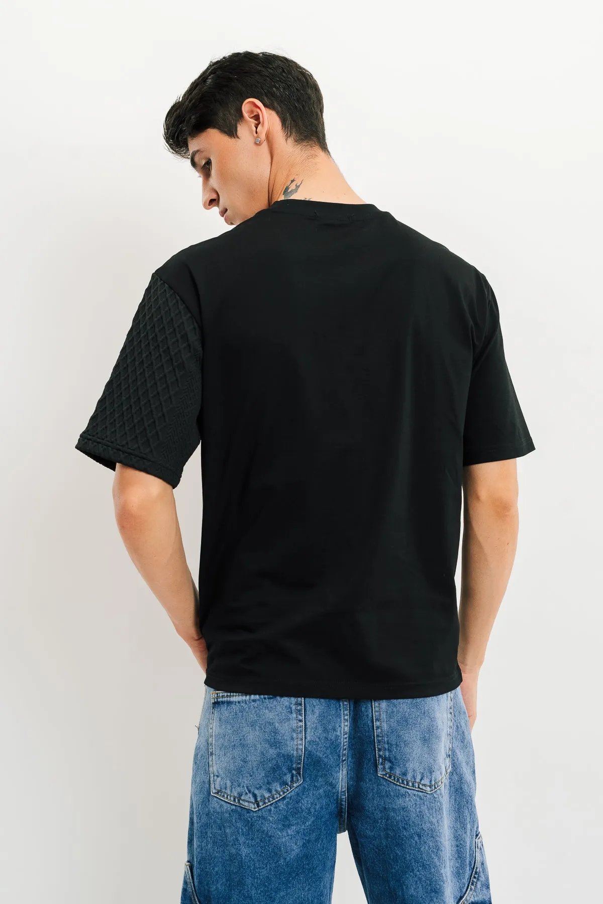 Men's Black Waffle Knit Tee